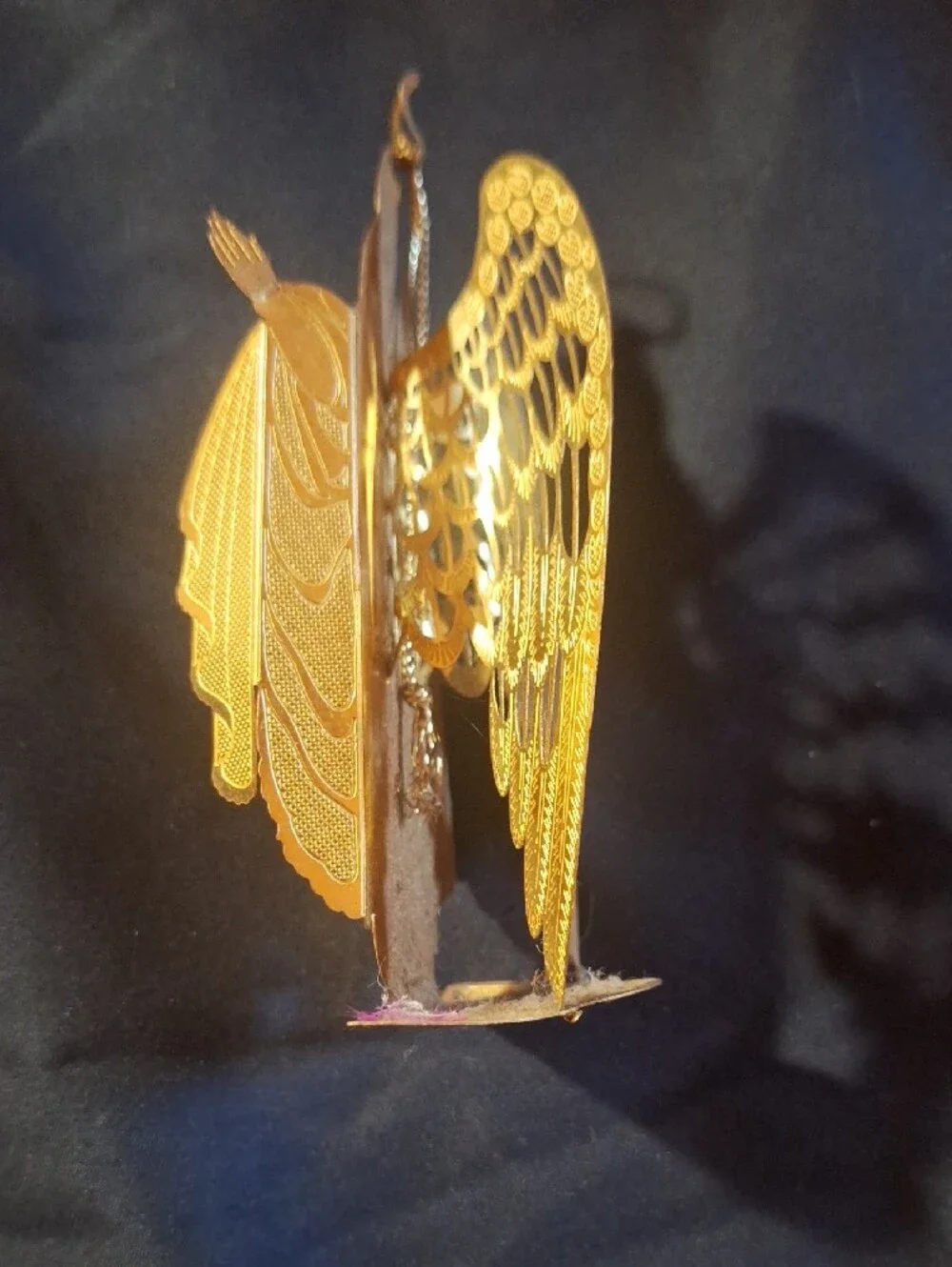 Gold Angel Figurine Home Accent - Decorative Metal Angel